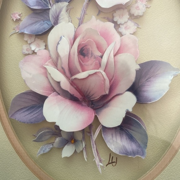 2 Vintage 3D paper tole Flower pictures - Picture 8 of 16